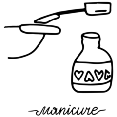 Hand Drawn Doodle Process Of Painting The Nail Sticker