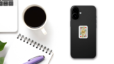 Hand Drawn Doodle Queen Of Hearts Sticker on a Phone (New) example