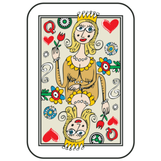 Hand Drawn Doodle Queen Of Hearts Sticker