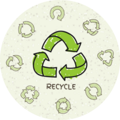 Hand Drawn Doodle Recycle Reuse Symbols Sticker