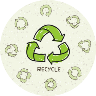 Hand Drawn Doodle Recycle Reuse Symbols Sticker