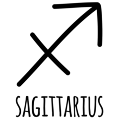 Hand Drawn Doodle Sagittarius Lettering Sticker