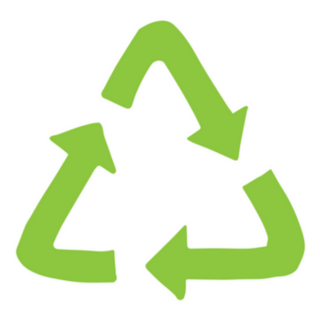 Hand Drawn Doodle Sketch Green Recycle Sticker