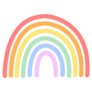 Hand Drawn Doodle Sketch Pastel Lgbt Rainbow Sticker