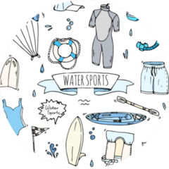Hand Drawn Doodle Wakeboard Sticker