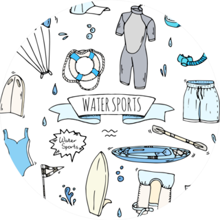 Hand Drawn Doodle Wakeboard Sticker