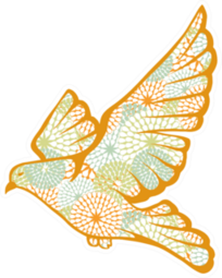 Hand Drawn Dove Or Pigeon Made Of Flowers Sticker