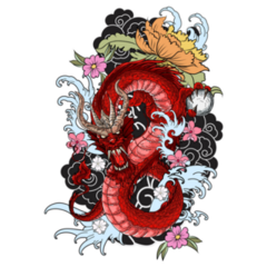 Hand Drawn Dragon Tattoo Sticker