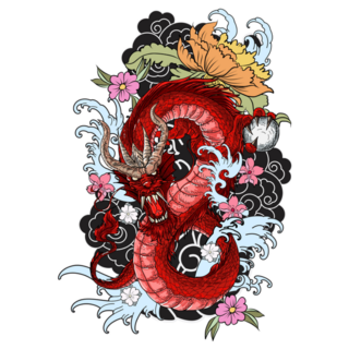 Hand Drawn Dragon Tattoo Sticker