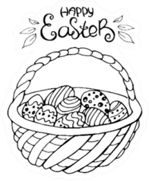 Hand Drawn Easter Basket With Lettering Sticker