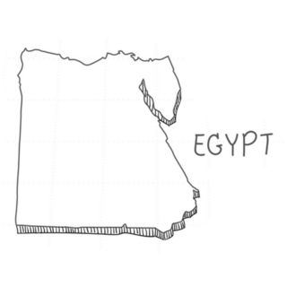Hand Drawn Egypt 3d Map Lettering Sticker