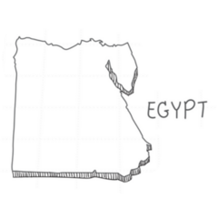 Hand Drawn Egypt 3d Map Lettering Sticker