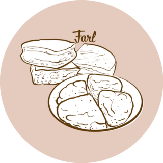 Hand-drawn Farl Bread UK Illustration Sticker