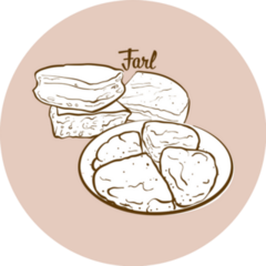 Hand-drawn Farl Bread UK Illustration Sticker