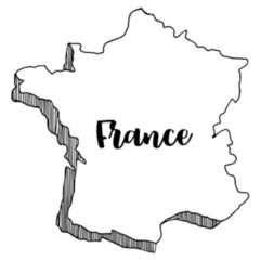 Hand Drawn France Map Illustration Sticker