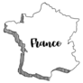 Hand Drawn France Map Illustration Sticker