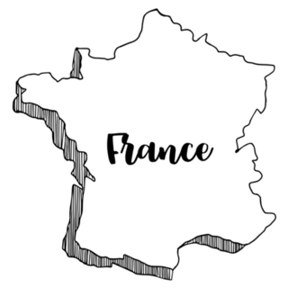 Hand Drawn France Map Illustration Sticker