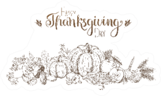 Hand-drawn Fruits And Vegetables Thanksgiving Sticker