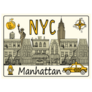 Hand Drawn Funny Sketch Of New York City Sticker