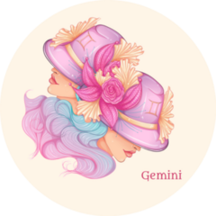 Hand Drawn Gemini Fashions Girls In Hats Sticker