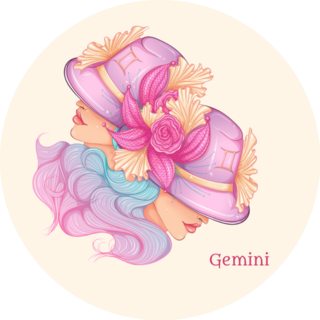 Hand Drawn Gemini Fashions Girls In Hats Sticker