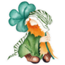 Hand Drawn Gnome with Clover Sticker