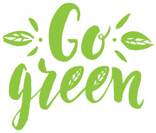 Hand Drawn Go Green Sticker