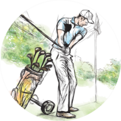 Hand Drawn Golf Illustration Sticker