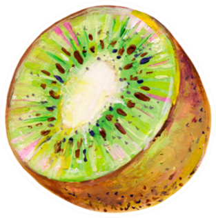 Hand-drawn Half Of The Kiwi Sticker