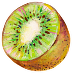 Hand-drawn Half Of The Kiwi Sticker