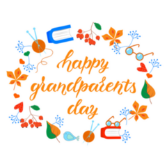Hand Drawn Happy Grandparents Day Typography Sticker