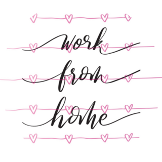 Hand Drawn Heart Lettering Work From Home Sticker