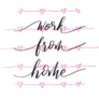 Hand Drawn Heart Lettering Work From Home Sticker