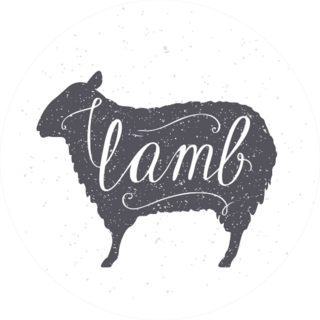 Hand Drawn Hipster Sheep Silhouette Sticker