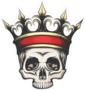 Hand Drawn Human Skull In Crown Sticker