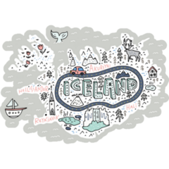 Hand Drawn Iceland Sticker