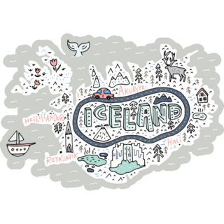 Hand Drawn Iceland Sticker