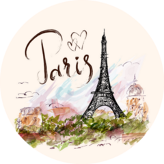 Hand Drawn Illustration Eiffel Tower Paris France Sticker
