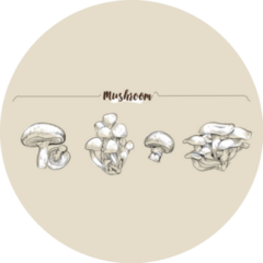 Hand Drawn Illustration Mushrooms Vintage Sticker