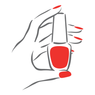 Hand Drawn Illustration Of Manicure Matching Nail Polish Sticker