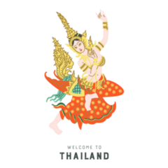 Hand Drawn Illustration Of Thai Dancer Sticker