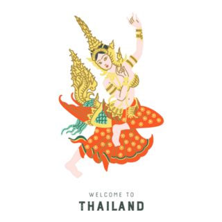 Hand Drawn Illustration Of Thai Dancer Sticker