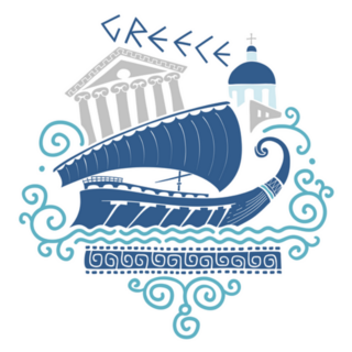 Hand Drawn Illustration On Greek Culture Ancient Ship Sticker