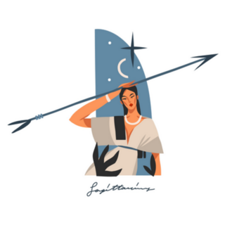 Hand Drawn Illustration Sagittarius Beauty Sticker