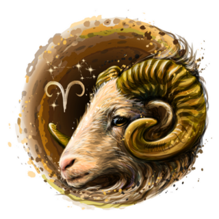 Hand-drawn Image Of The Aries Zodiac Sign Sticker