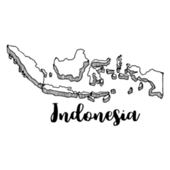 Hand Drawn Indonesia Map Sticker