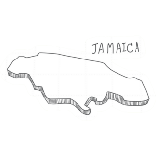 Hand Drawn Jamaica 3d Map Sticker