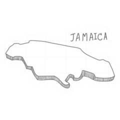 Hand Drawn Jamaica 3d Map Sticker