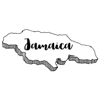Hand Drawn Jamaica Map Illustration Sticker
