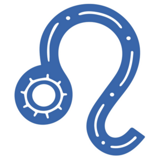 Hand Drawn Leo Zodiac Blue Symbol Sticker